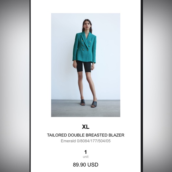 Zara tailored double breasted tweed blazer - Picture 8 of 8